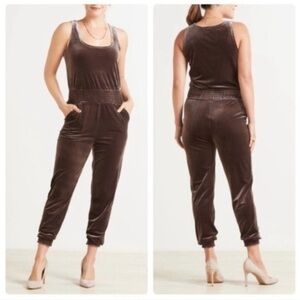 Commando Brown Velvet Tank Jumpsuit M